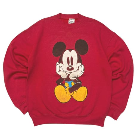DISNEY VINTAGE LINK PRINT CLASSIC MICKEY CREWNECK SWEAT RED FITS XL 0254