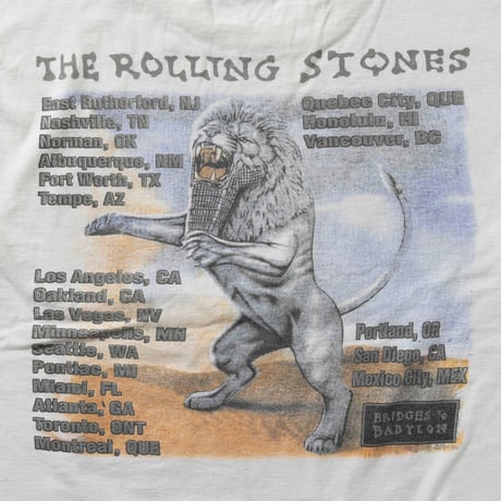 THE ROLLING STONES FLAG AND TONGUE BRIGES TO BABYLON BOOTLEG WHITE ALSTYLE LARGE 3229