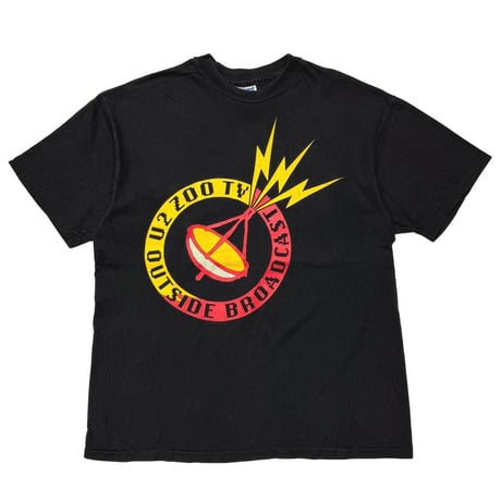 U2 ZOO TV OUTSIDE BROADCAST TOUR BLACK HANES LARGE 1789