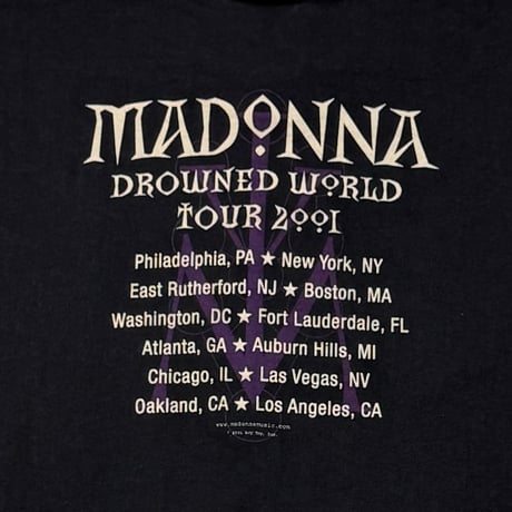 MADONNA DROWNED WORLD TOUR 2001 RED JACKET HANES XL BLACK 1052