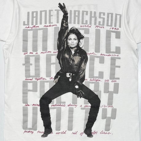JANET JACKSON RHYTHM NATION WORLD TOUR 1990 WHITE HANES LARGE 0361