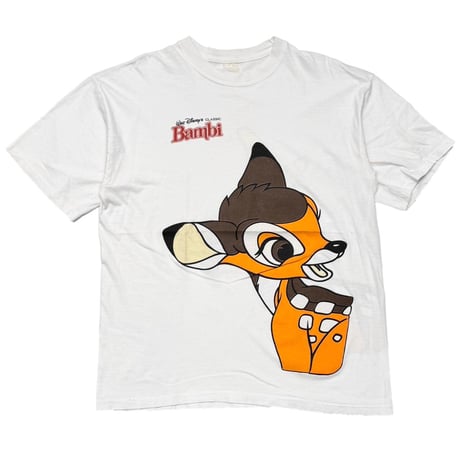 DISNEY VINTAGE BAMBI LINK PRINT FITS XL WHITE 0699