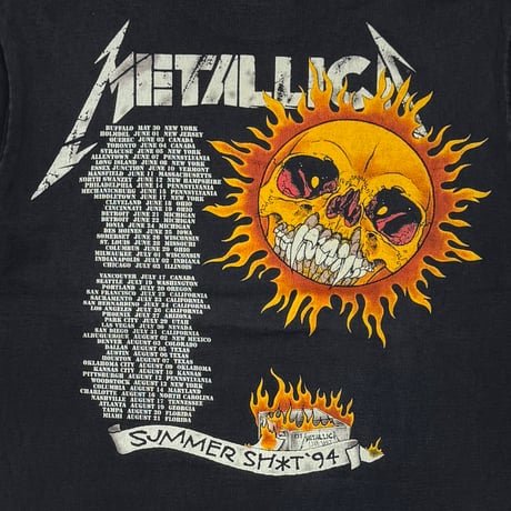 METALLICA PUSHEAD SIDE FLAMING VAMPIRE SKULL SUMMER SHIT SOFTEE XL 1856
