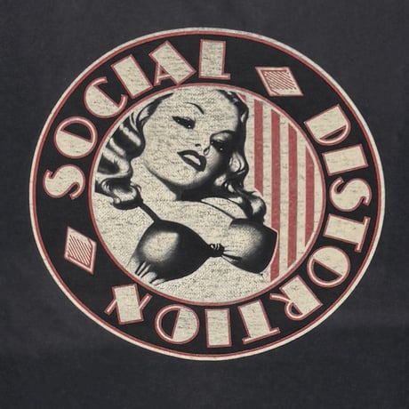 SOCIAL DISTORTION WOMAN CIRCLE LOGO GINAT FITS LARGE 1993