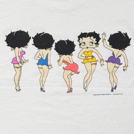 BETTY BOOP 1994 FIVE COLOR DRESS LINK PRINT WHITE XL 9101