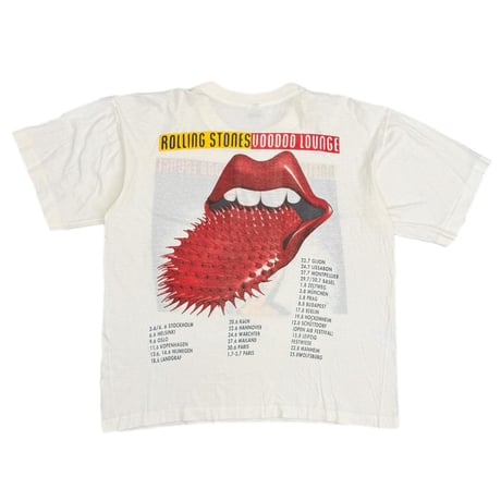 THE ROLLING STONES BACK SPIKE TONGUE VOODOO LOUNGE BOOTLEG WHITE XL 2386