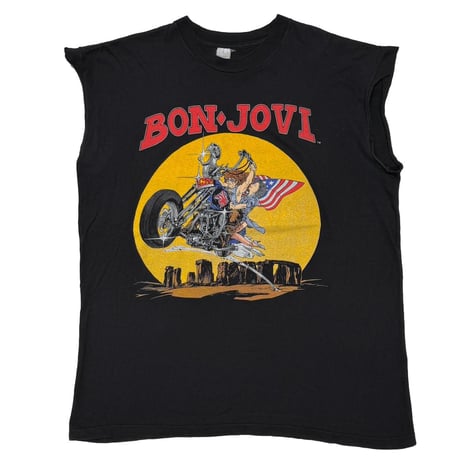 BON JOVI 1989 BIKE SLEEVELESS ENGLAND FITS XL 6622