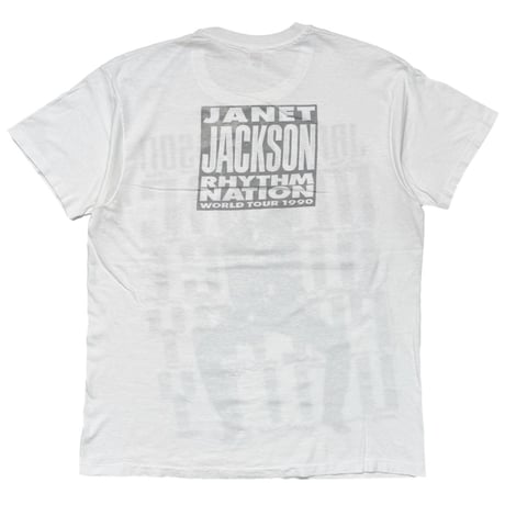 JANET JACKSON RHYTHM NATION WORLD TOUR 1990 WHITE HANES LARGE 1709