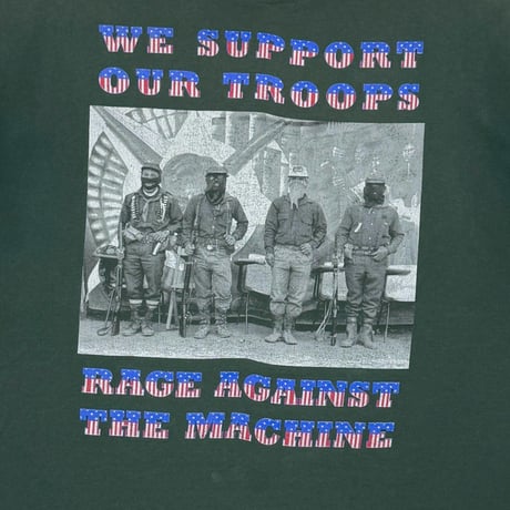 RAGE AGAINST THE MACHINE WE SUPPORT OUR TROOPS GREEN TULTEX XL 3256