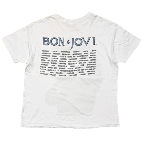 BON JOVI 1988 YOUNG PORTRAIT WORLD TOUR WHITE OSFA FITS XL 9013
