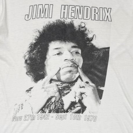 JIMI HENDRIX 1942-1970 MEMORIAL PORTRAIT WHITE FITS XL 2464
