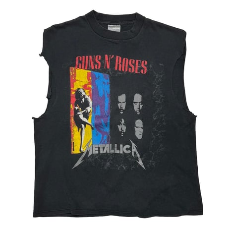 GUNS N' ROSES METALLICA 1992 SLEEVELESS BLACK BROCKUM LARGE 0641