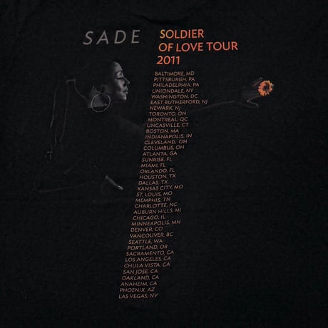 SADE SOLDIER OF LOVE TOUR 2011 TULTEX XL 2559