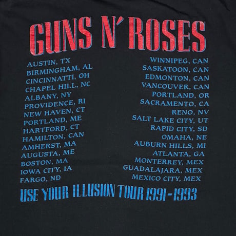 GUNS N' ROSES AMERICAN FLAG SKULL USE YOUR ILLUSION TOUR BROCKUM LARGE 2395