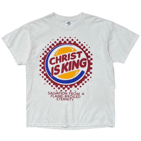 OLD&VINTAGE CHRIST IS KING BURGER KING PARODY WHITE DELTA LARGE 7047