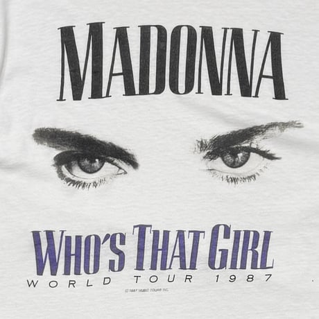 MADONNA WHO'S THAT GIRL EYE WORLD TOUR 1987 WHITE SCREEN STARS XL 0662