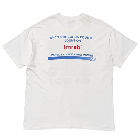 OLD&VINTAGE RABID? DOG PORTRAIT WORLD'S READING VAXXINE WHITE FITS XL A006