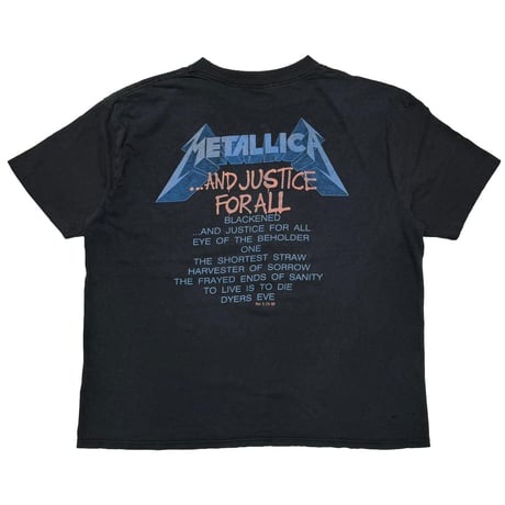 METALLICA 1988 AND JUSTICE FOR ALL METALLICA TAG XL 1258