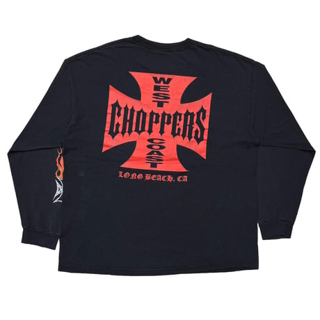 WEST COAST CHOPPERS RED FLAME SKULL IRON CORSS LS XXL 9322