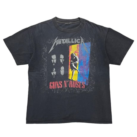 GUNS N' ROSES METALLICA 1992 TOUR FADED BLACK FITS LARGE 5424