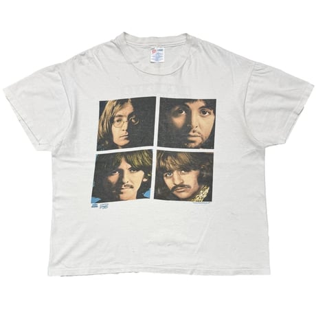 THE BEATLES 4 FACE PORTRAIT BACKSTAGE PASS WHITE HANES XL 0706