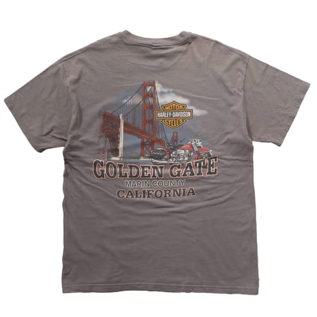 HARLEY DAVIDSON EMBLEM GOLDEN GATE CALIFORNIA GREY LARGE 3607