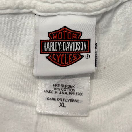 HARLEY DAVIDSON GREEN FLAME BACK SAVANNAH LS WHITE XL 2261