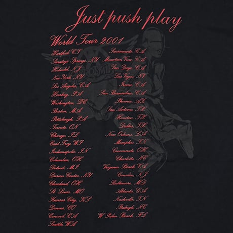 AEROSMITH DARK SORAYAMA JUST PUSH PLAY TOUR 2001 FITS XXL 7447