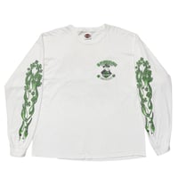 HARLEY DAVIDSON GREEN FLAME BACK SAVANNAH LS WHITE XL 2261