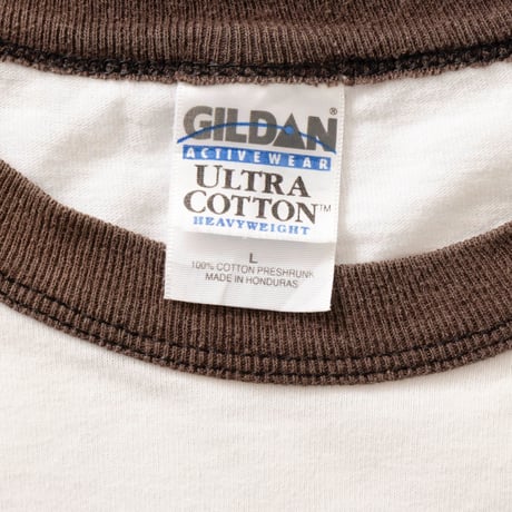 OLD&VINTAGE SMILE HAVE A NICE DAY!! RINGER WHITE GILDAN LARGE 0872