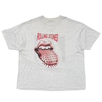 THR ROLLING STONES REVERSE SPIKE TONGUE VOODOO LOUNGE BOOTLEG ASH GREY FITS XL 0658