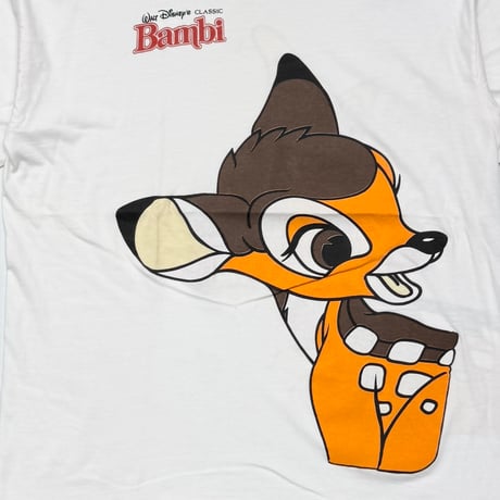 DISNEY VINTAGE BAMBI LINK PRINT FITS XL WHITE 0699