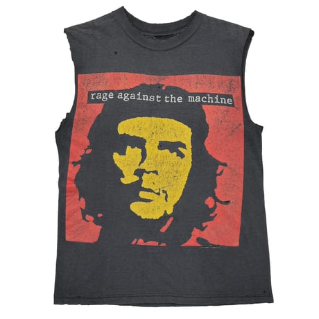 RAGE AGAINST THE MACHINE CHE GUEVARA BLACK YELLOW TEXT SLEEVELESS FADE FITS MEDIUM 1244