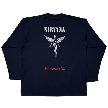 NIRVANA HEART SHAPED BOX LS NAVY FRUIT OF THE LOOM XL 3163