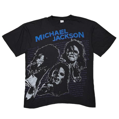 MICHAEL JACKSON DANGEROUS BLUE TEXT NAME DOUBLE SIDE BLACK LARGE 3658
