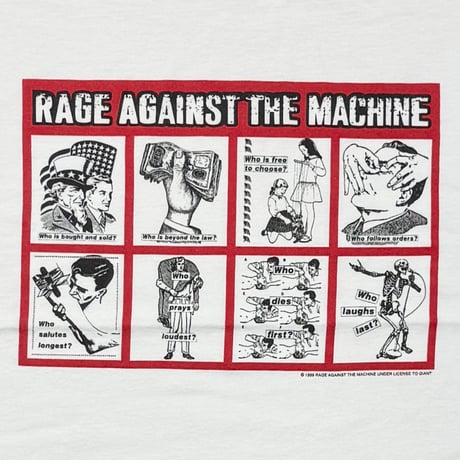RAGE AGAINST THE MACHINE 1999 BARBARA KRUGER WHITE FITS XL 5638