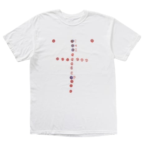 RED HOT CHILI PEPPERS FRONT RED CROSS LOGO WHITE GILDAN MEDIUM 1845