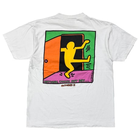 KEITH HERING DOUBLE SIDE WHITE ONEITA LARGE 1127