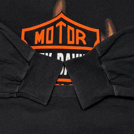 HARLEY DAVIDSON	FLAMING LOGO ARM TEXT LS 1994 LARGE 1172
