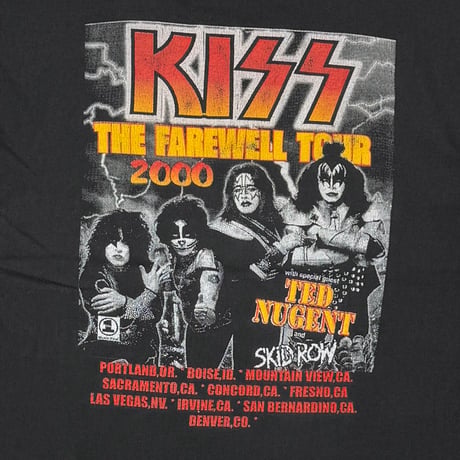 KISS THE FAREWELL TOUR 2000 TED NUGENT SKIDROW GILDAN XL 1318