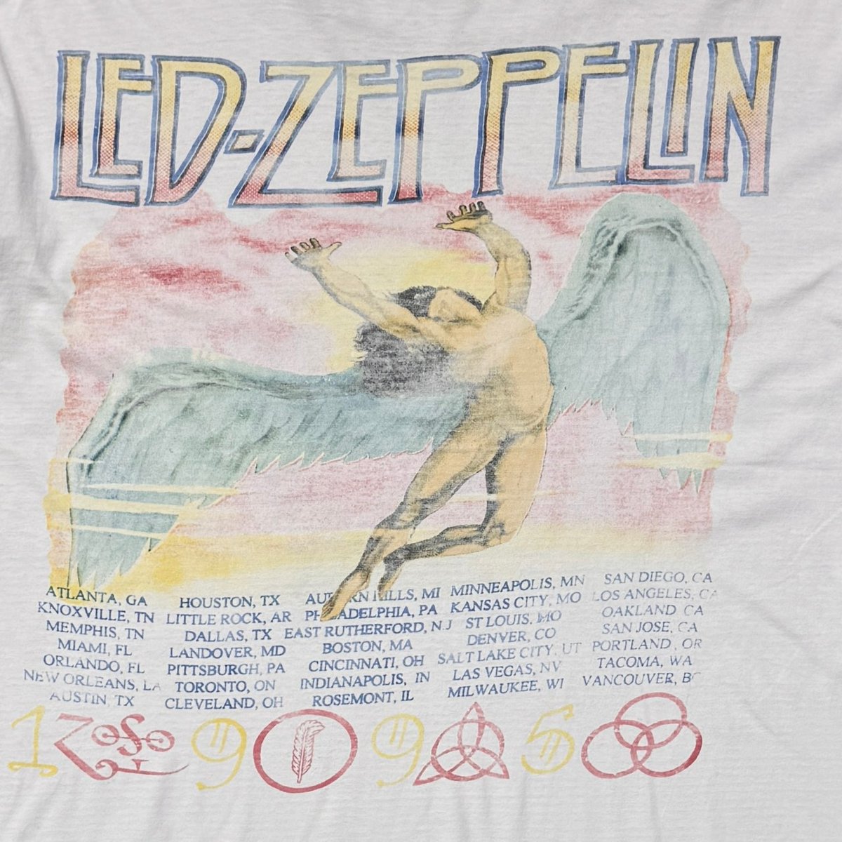 LED ZEPPELIN JIMMY PAGE ROBERT PLANT ZOSO TOUR 95 NO QUARTER WHITE