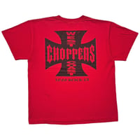 WEST COAST CHOPPERS IRON CROSS LONG BEACH GILDAN XL RED 2566