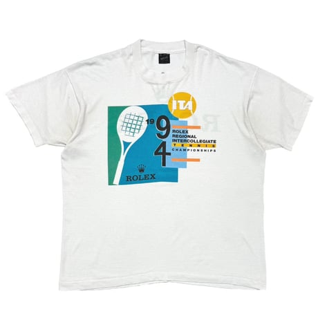 ROLEX 1994 ROLEX REGIONAL INTERCOLLEGIATE TENNIS CHAMPIONSHIPS WHITE FRUIT OF THE LOOM XL 9147