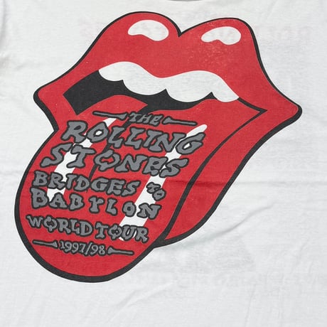 THE ROLLING STONES BIG TONGUE BRIDGES TO BABYLON WORLD TOUR 1997-1998 WHITE FITS XXL 1775