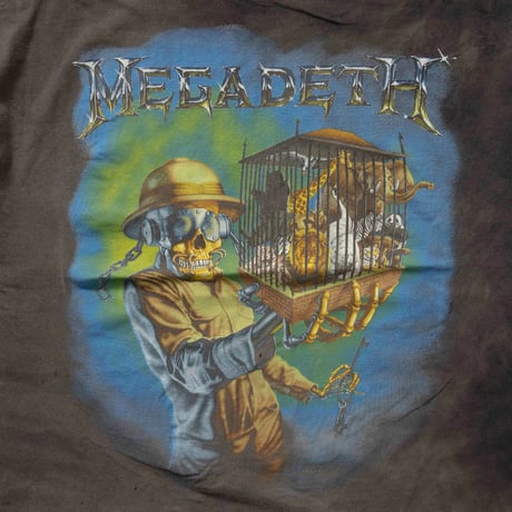 MEGADETH ANIMAL CAGE SKULL FADED BROKUM XL 0269