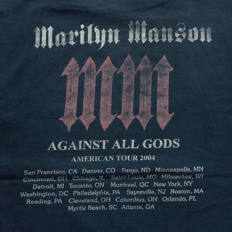 MARILYN MANSON  AGAINST ALL GODS AMERICAN TOUR 2004 FRUIT OF THE LOOM LARGE 9363