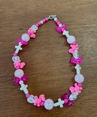 ピンクリボンとお馬さん🎀ピンクネックレス🎀