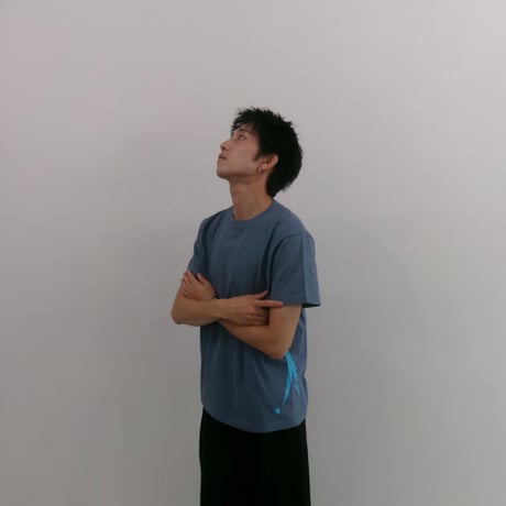 Highleft cross logo T-shirts acid blue