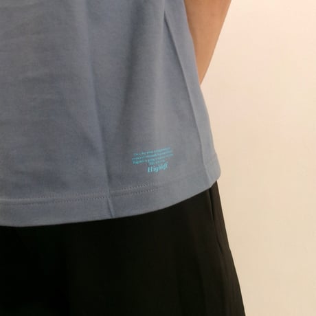 Highleft cross logo T-shirts acid blue
