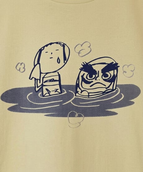 温泉♨ Tシャツ　ライトベージュ